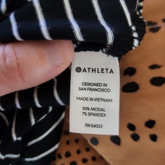 VGUC Athleta Santorini High Neck Mix Stripe Dress, Black Xmall - Picture 7 of 9